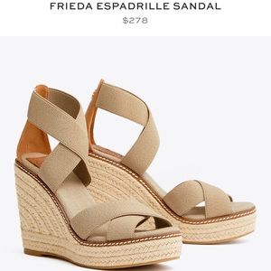 TORY BURCH Size 9 wedges spring heels beige